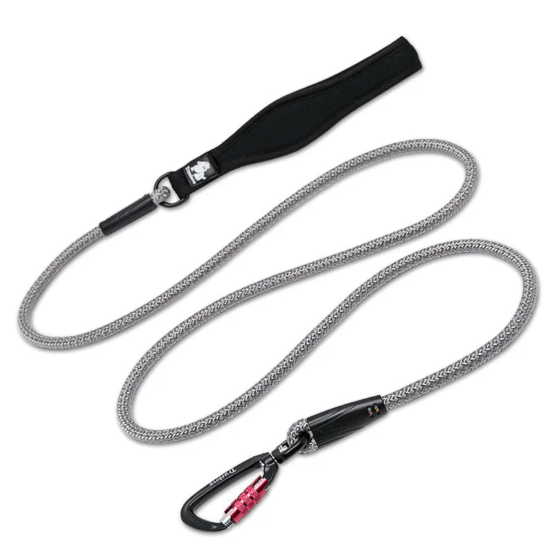 Reflective Nylon Dog Leash with Neoprene Handle & Alloy Hardware by Snagg A Leash
