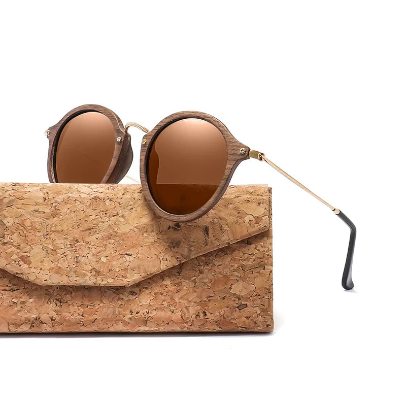 Ultralight Wooden Round Sunglasses