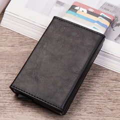 Vintage RFID-Blocking Leather Card Holder by Snagg It Wallet