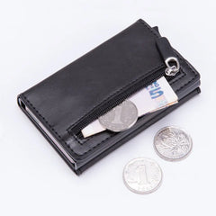 Vintage RFID-Blocking Leather Card Holder
