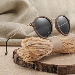 Ultralight Wooden Round Sunglasses