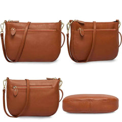 100% Genuine Leather Small Flap Crossbody Bag – Simple Women's Shoulder Purse & Messenger Wallet