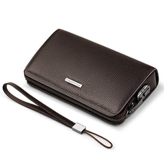 Genuine Leather Lock Clutch Wallet