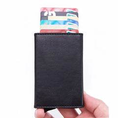 Vintage RFID-Blocking Leather Card Holder by Snagg It Wallet
