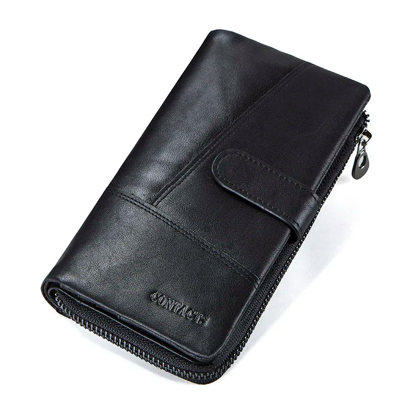 Genuine Leather Long Clutch Wallet