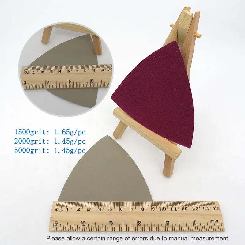 50pcs Silicon Carbide Triangle Sanding Discs 90mm | Wet/Dry Hook & Loop 60–10000 Grit Detail Sander