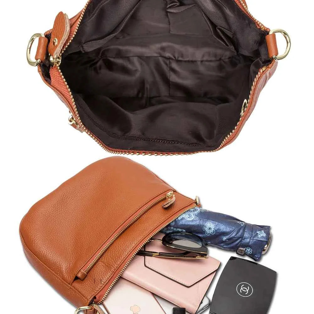100% Genuine Leather Small Flap Crossbody Bag – Simple Women's Shoulder Purse & Messenger Wallet