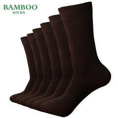 Men’s Bamboo Coffee Dyed Dress Socks, Breathable Antibacterial (6-Pair Pack)