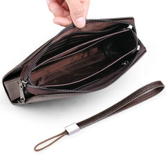 Genuine Leather Lock Clutch Wallet