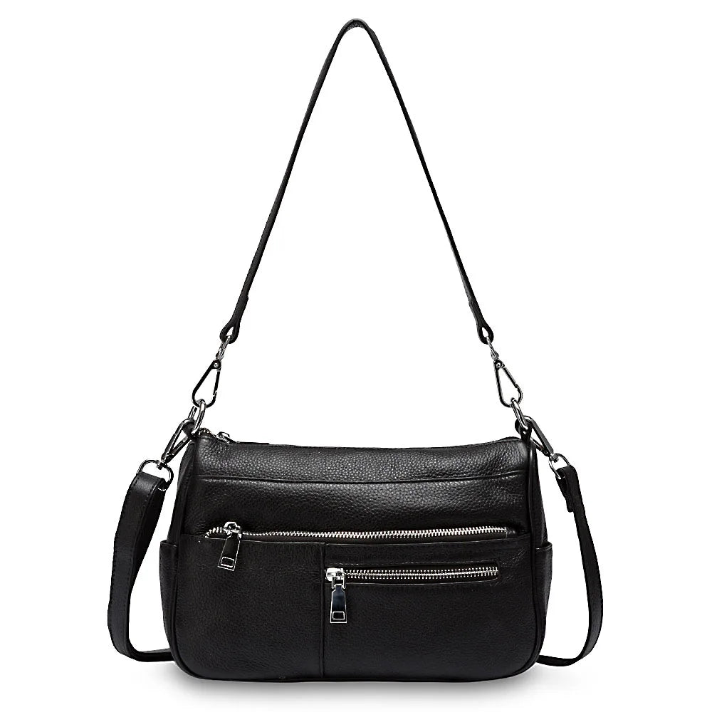 100% Genuine Leather Ruched Hobo Handbag – Noble Temperament Fashion Crossbody & Shoulder Purse for Women
