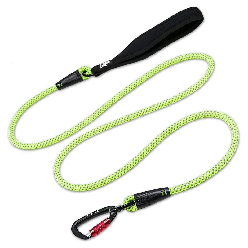 Reflective Nylon Dog Leash with Neoprene Handle & Alloy Hardware by Snagg A Leash