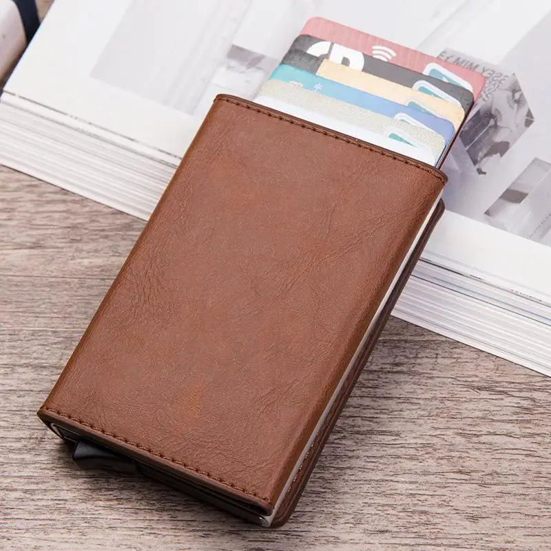 Vintage RFID-Blocking Leather Card Holder