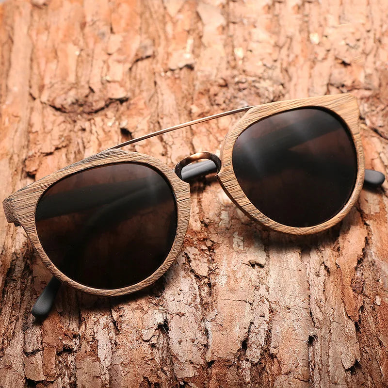 Vintage Acetate & Wood Sunglasses