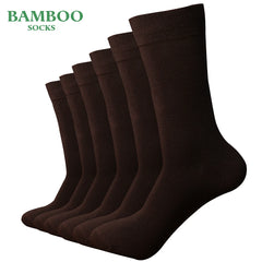 Men’s Bamboo Coffee Dyed Dress Socks, Breathable Antibacterial (6-Pair Pack)
