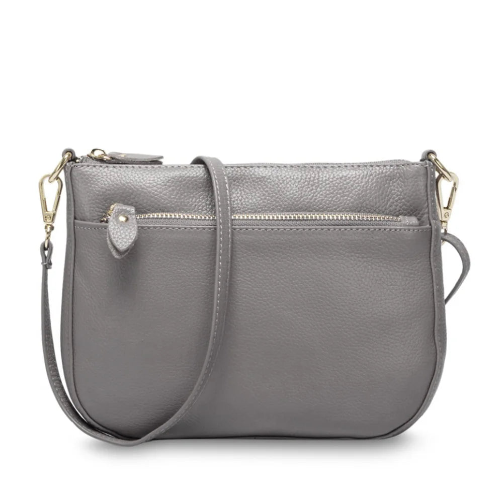 100% Genuine Leather Small Flap Crossbody Bag – Simple Women's Shoulder Purse & Messenger Wallet