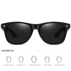 Wooden Bamboo Polarized Oval  Sunglasses