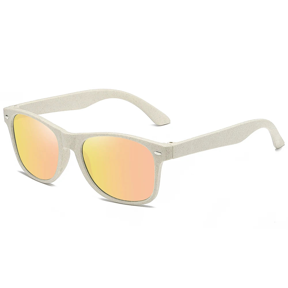 Polarized Wooden Straw Sunglasses