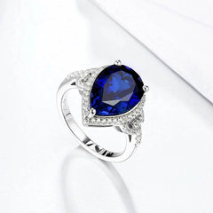 Blue Sapphire Pear Cut Ring - SnaggIt