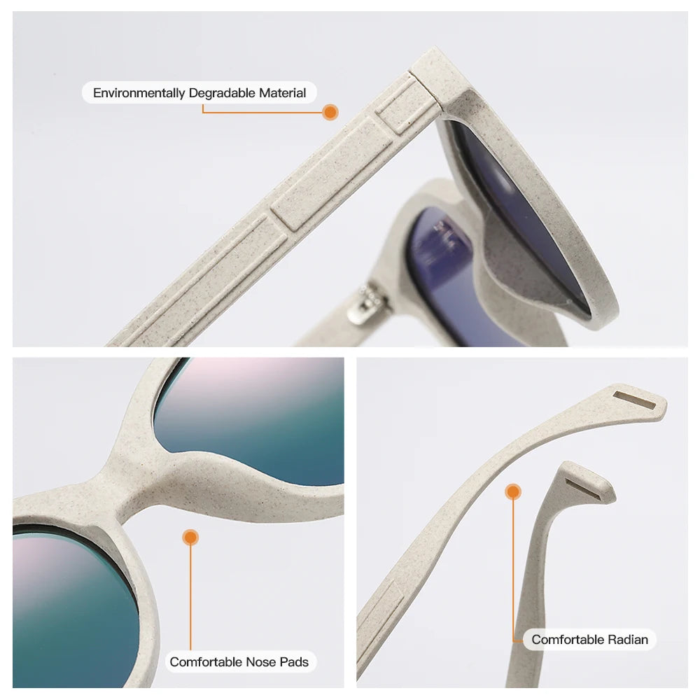 Polarized Wood-Straw Sunglasses