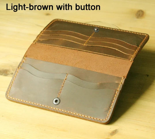 Handmade Vintage Leather Long Wallet
