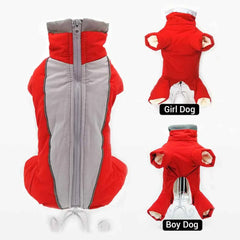 Reflective Dog Winter Jumpsuit – Waterproof Down-Fill Overalls for Small Dogs