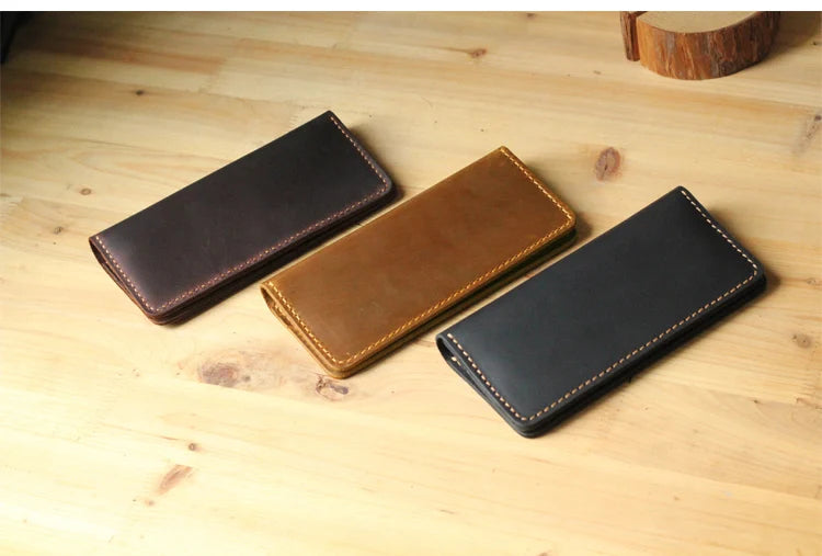 Handmade Vintage Leather Long Wallet