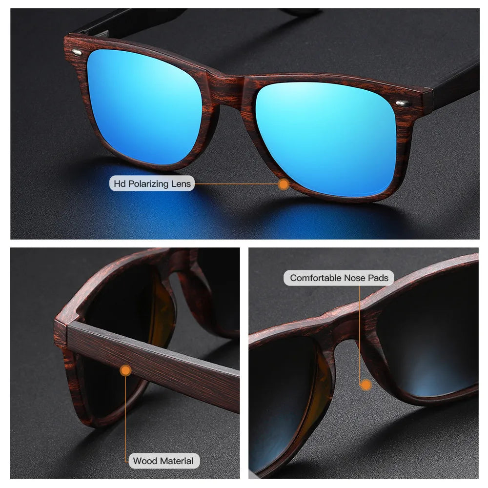 Handmade Natural Wooden Pilot Sunglasses
