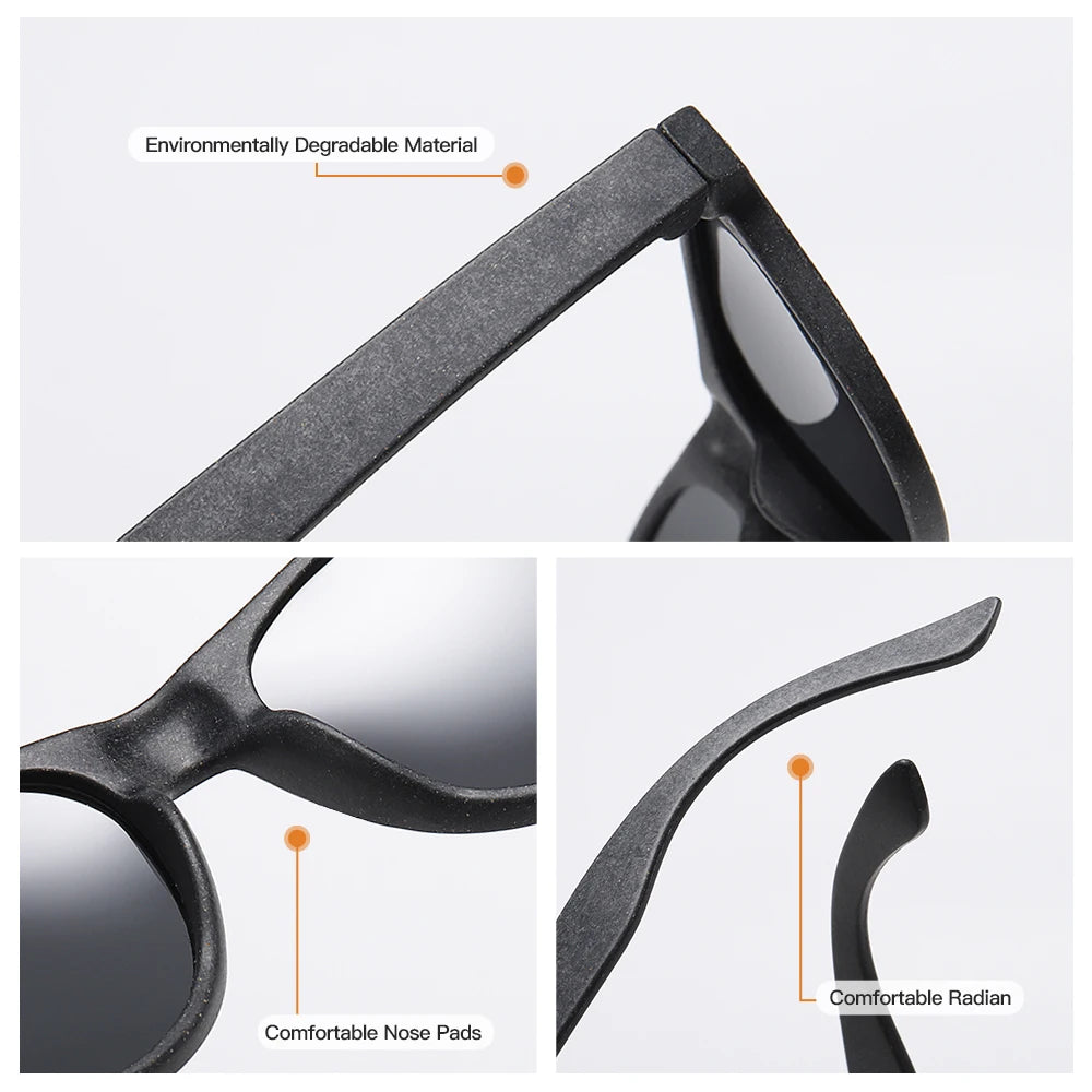 Polarized Wooden Straw Sunglasses