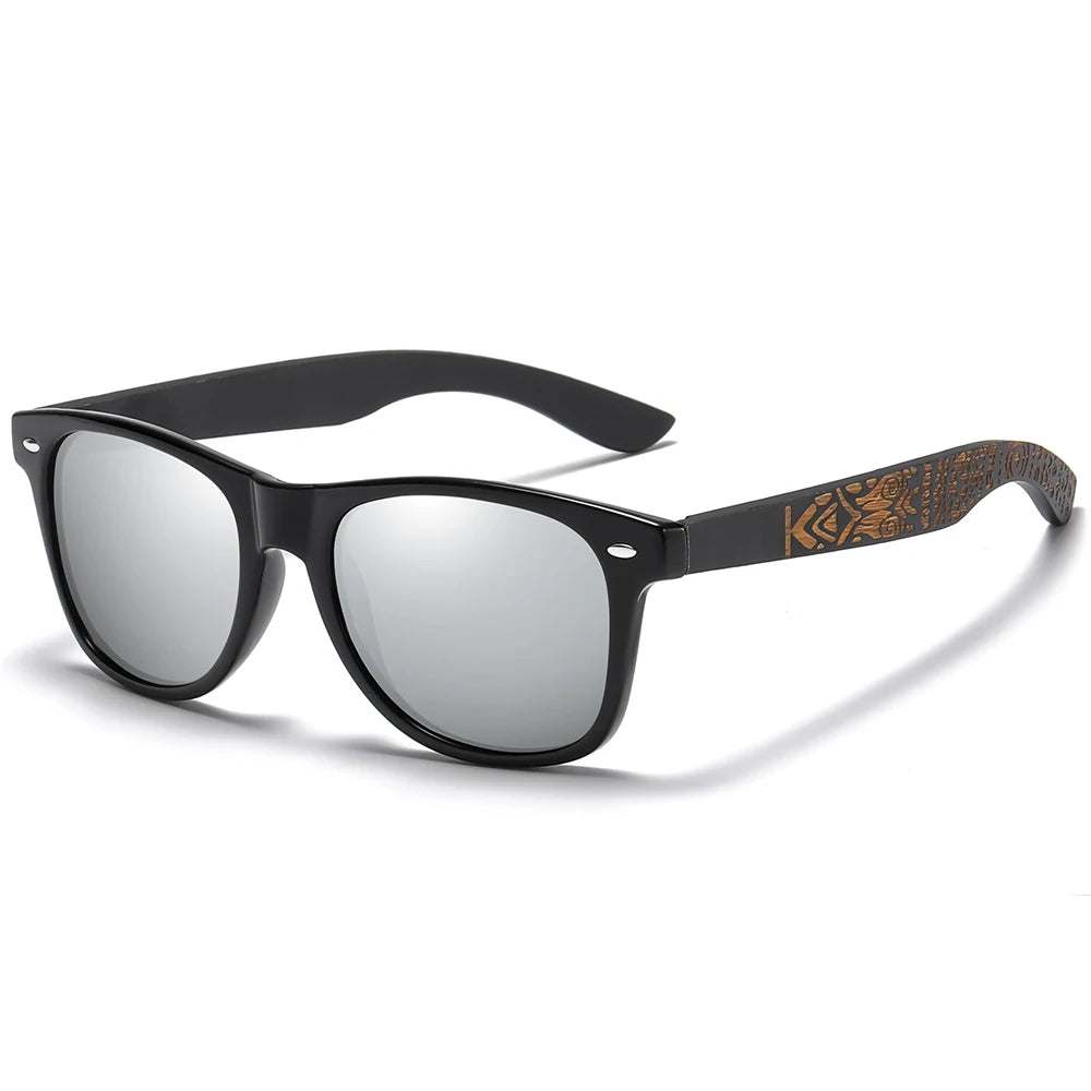 Wooden Bamboo Polarized Oval  Sunglasses
