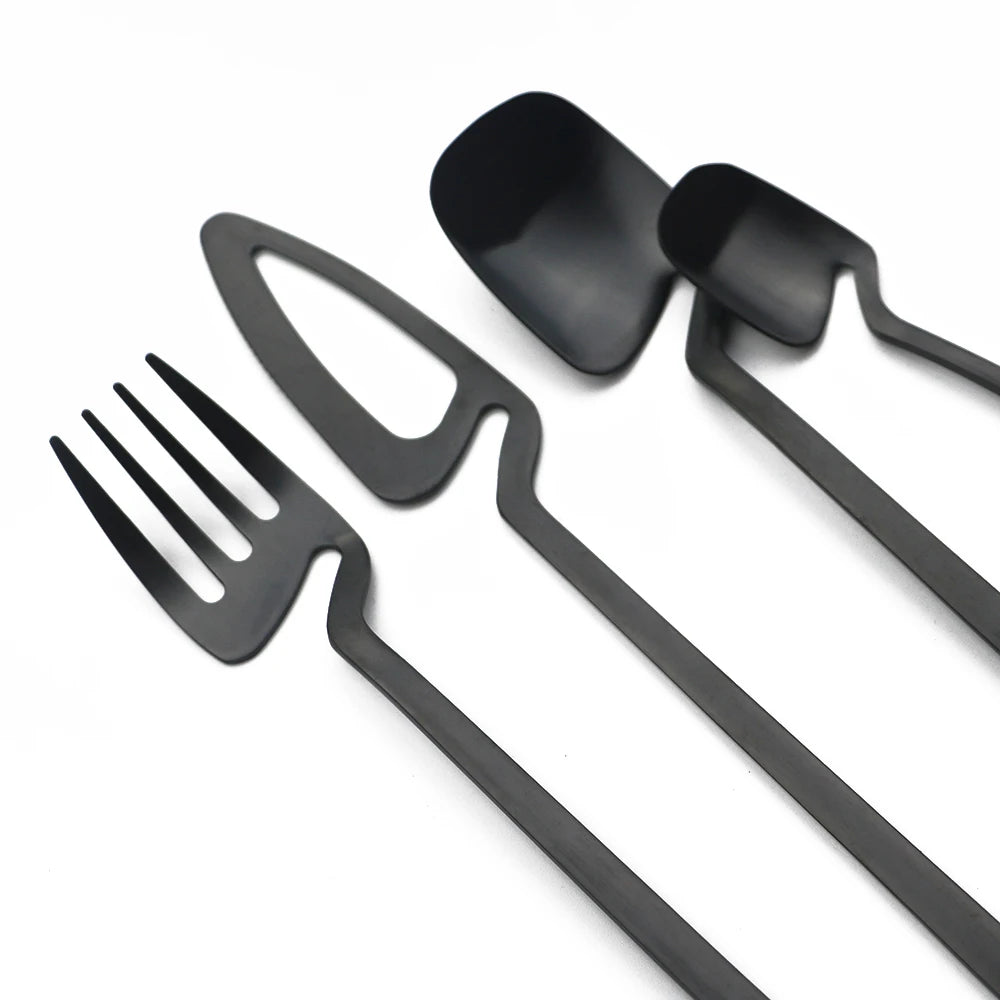 32pcs Black Matte Cutlery Set by Snagg A Dinnerware
