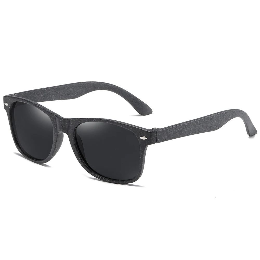 Polarized Wooden Straw Sunglasses