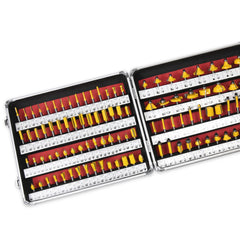 100-Piece 1/4" Shank Tungsten Carbide Router Bit Set – Woodworking Milling Cutter