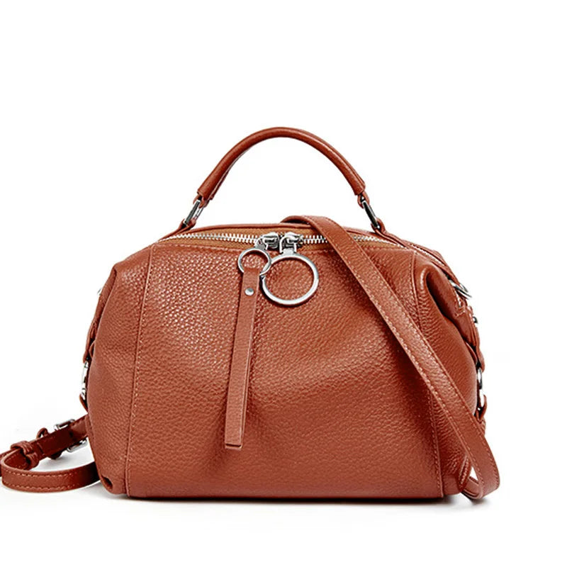 Genuine Cowhide Leather Pillow Bag – Women's Designer Crossbody & Top Handle Shoulder Satchel Shopper