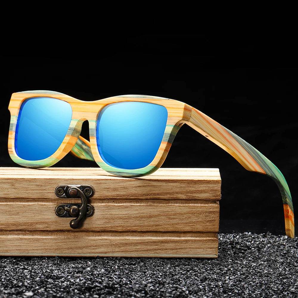 Bamboo Skateboard Wood Polarized Sunglasses - SnaggIt
