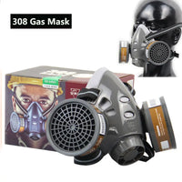 Gas Mask Respirator Set with Dual Charcoal Filters & Anti-Fog Glasses by Snagg A Face Mask