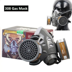 Gas Mask Respirator Set with Dual Charcoal Filters & Anti-Fog Glasses by Snagg A Face Mask