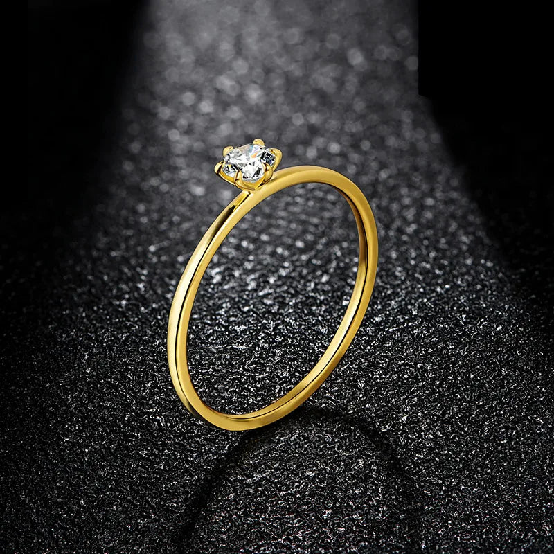 14K–18K Yellow Gold Moissanite Ring