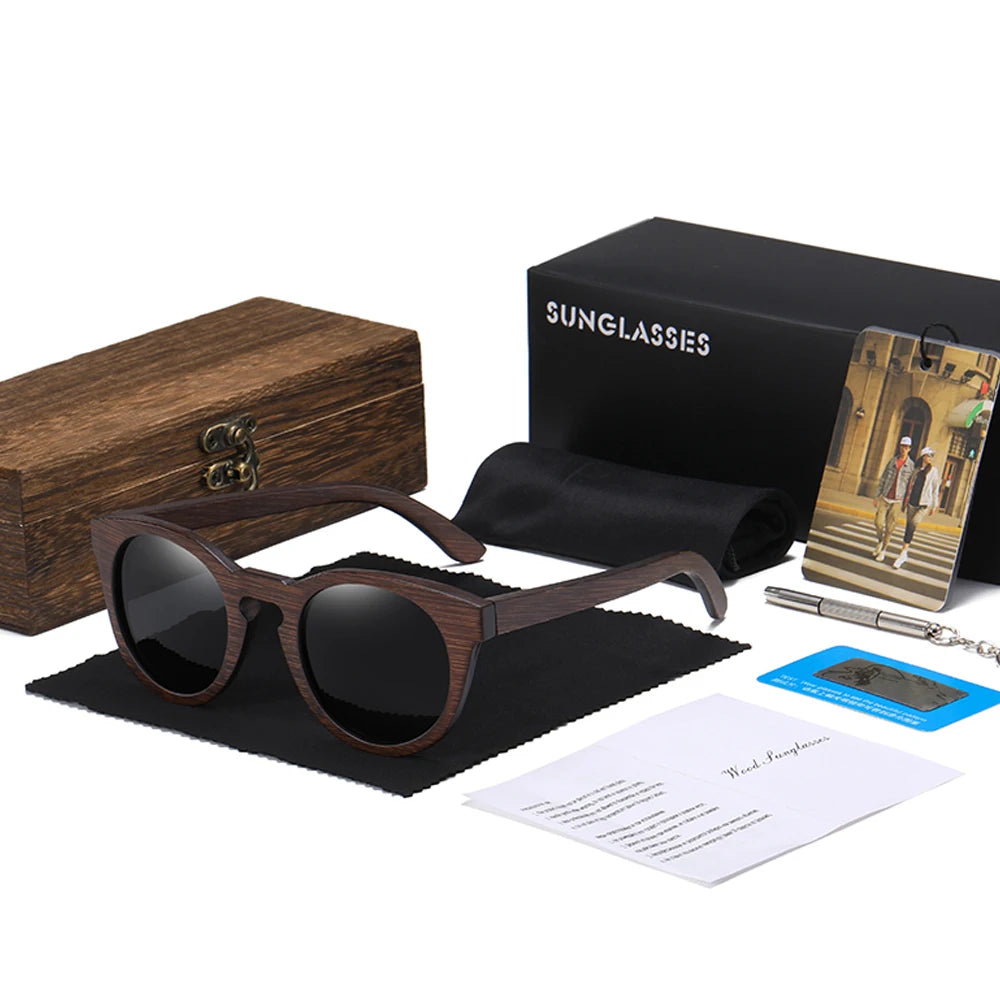 Oval Bamboo Polarized Sunglasses by Snagg It Sunglasses