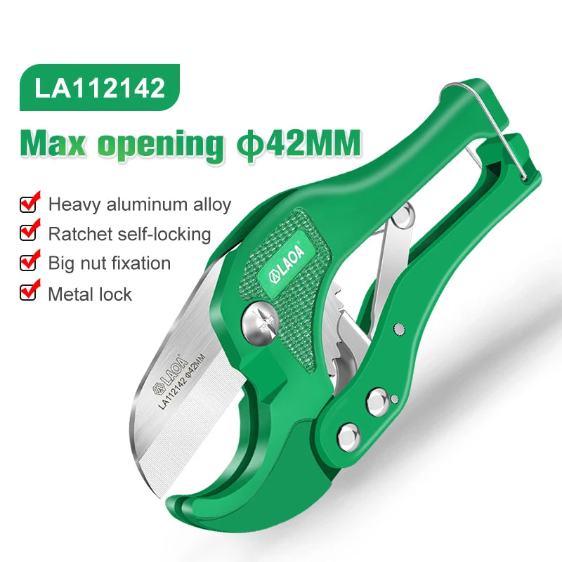 42mm ratchet PVC pipe cutter with curved blade – image 5