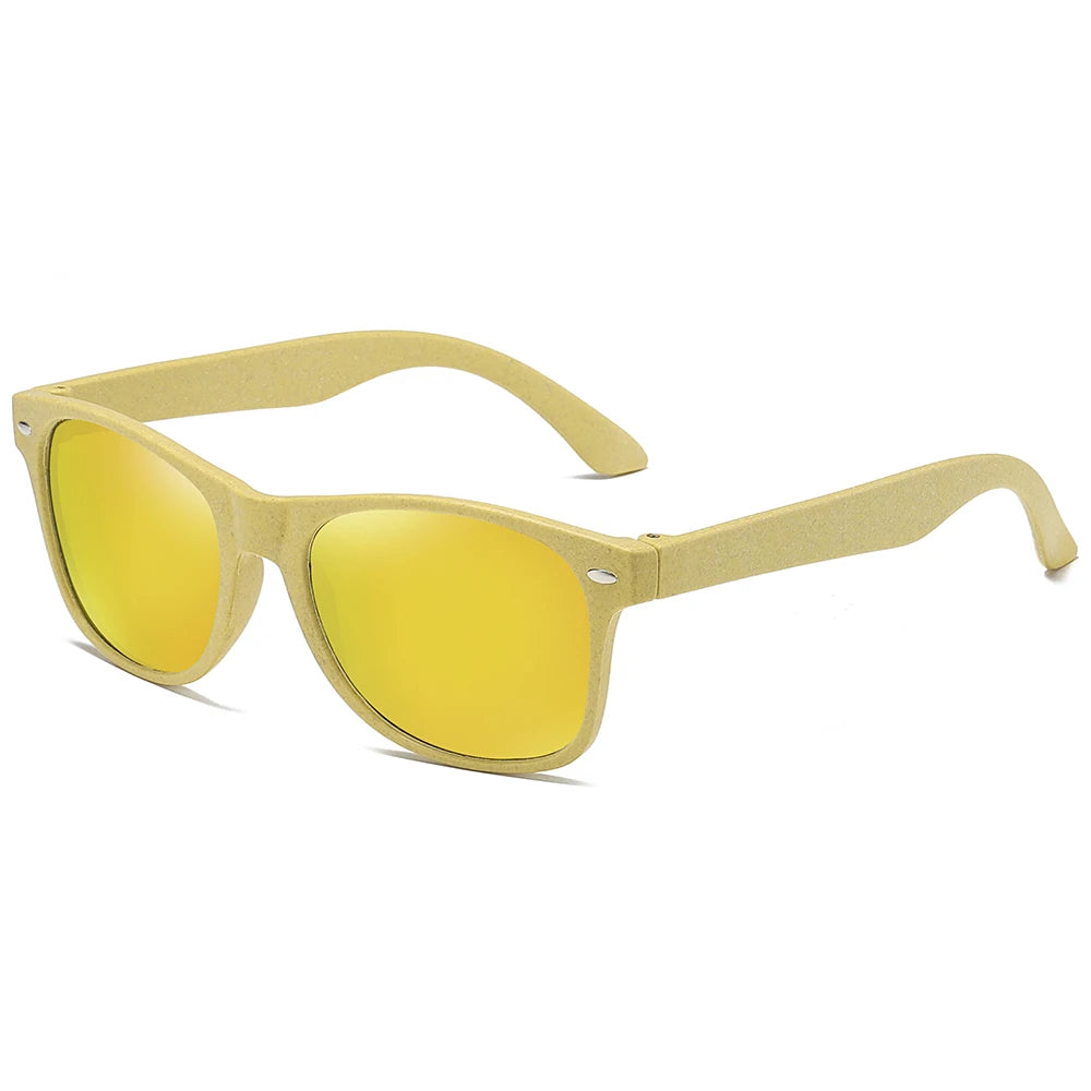 Polarized Wooden Straw Sunglasses