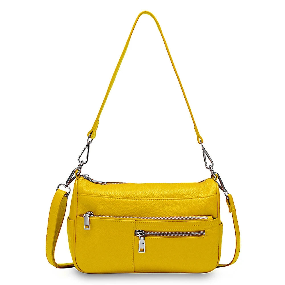 100% Genuine Leather Ruched Hobo Handbag – Noble Temperament Fashion Crossbody & Shoulder Purse for Women