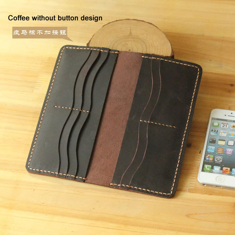 Handmade Vintage Leather Long Wallet