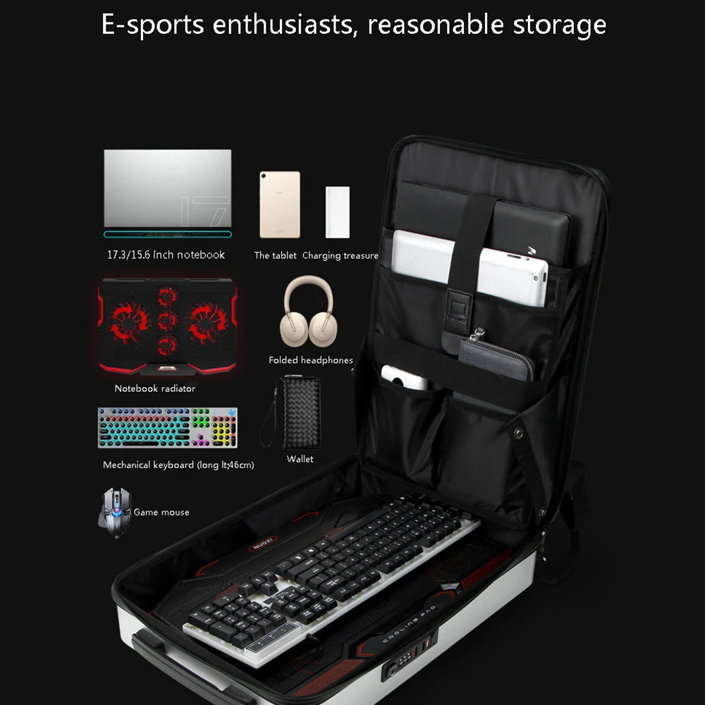 Men’s Anti-Theft 17.3" Hard Shell Laptop Backpack