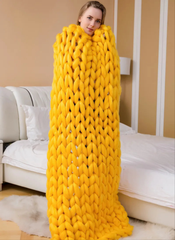 Knit Blanket Handmade Wool Throw by Snagg A Throw