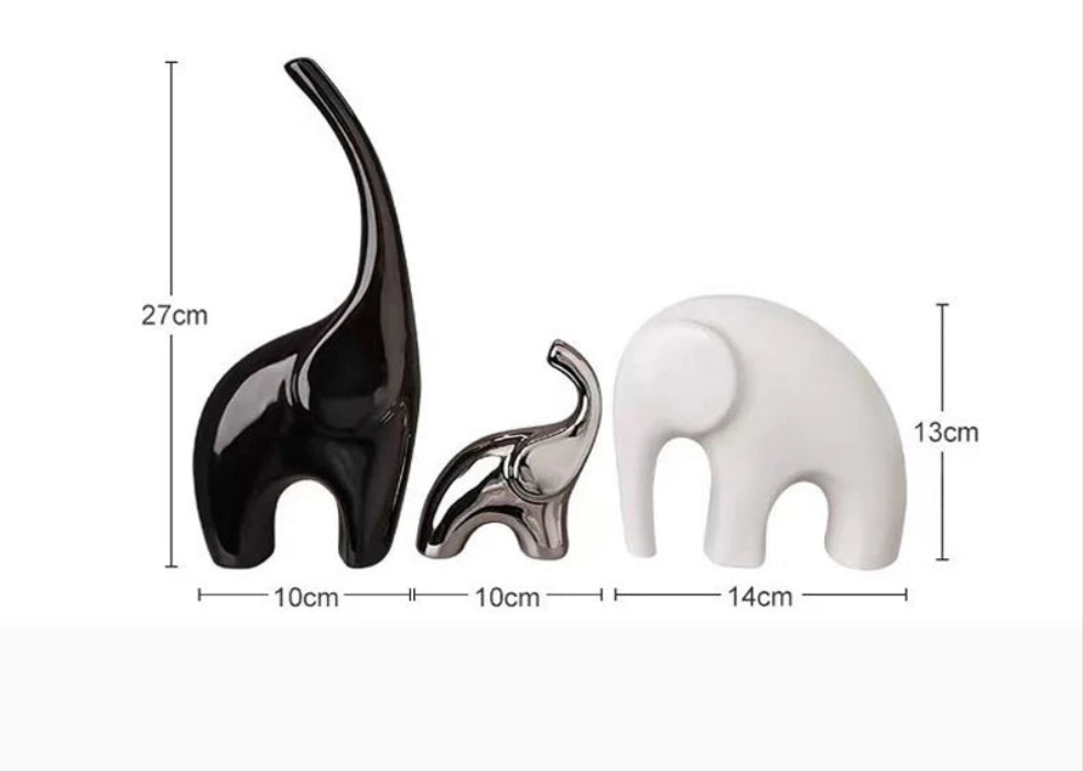 Family of Three Elephant Figurines by Snagg A Sculpture