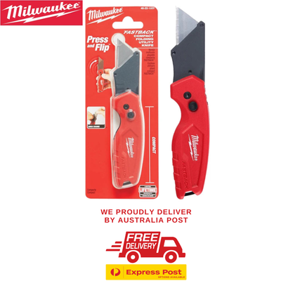 Milwaukee FASTBACK™ Compact Folding Utility Knife – Press & Flip Design - FASTBACK