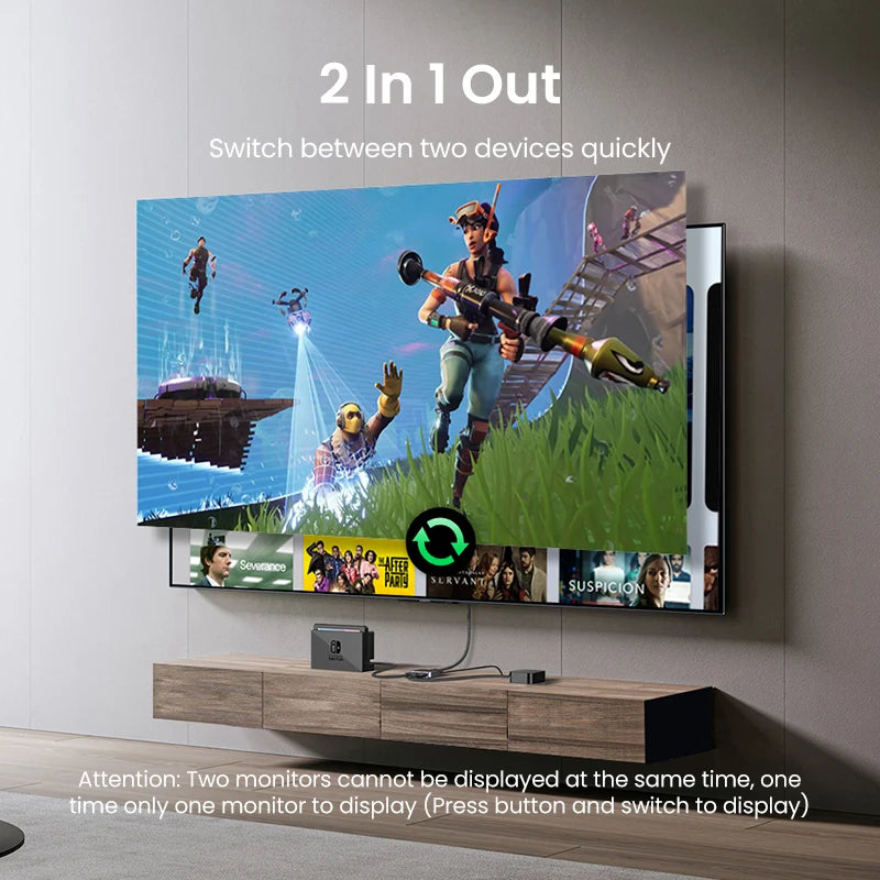 HDMI 2.1 Switch 8K@60Hz 2-in-1-Out Manual Selector for PS5, Xbox Series X, TV, Monitor & Projector by Snagg An HDMI Switch