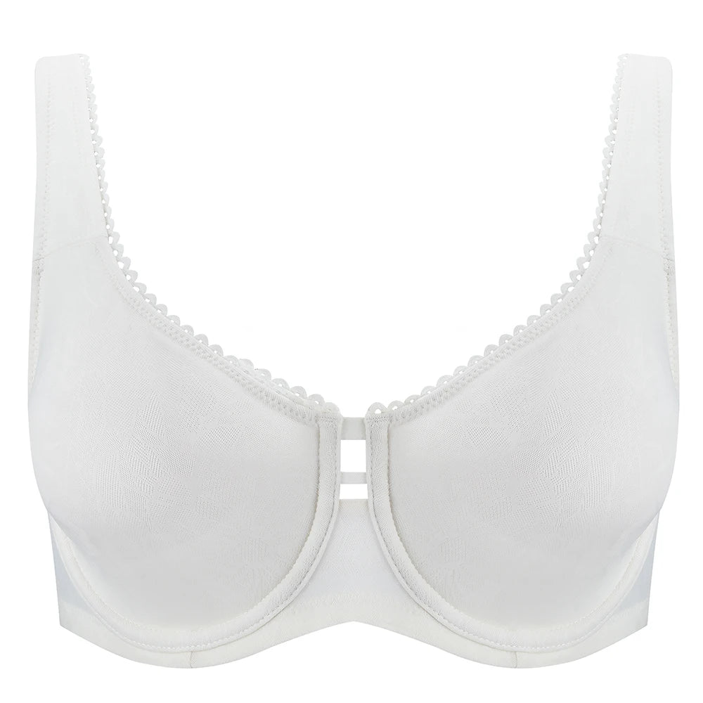Plus Size Minimizer Bra | Lace Underwire Full Coverage Unlined Wide Strap