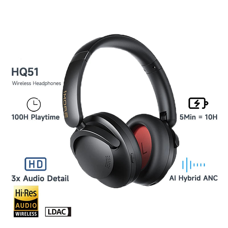 Wireless ANC Headphones | Bluetooth Over-Ear Noise Cancelling Headset (100H Playtime) by Snagg A Headphone