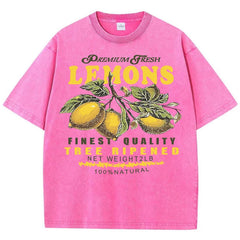 Premium Fresh Lemons Fruit Print Womans Streetwear T-Shirt